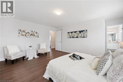 Wood-finish flooring throughout - 360 Freure Drive, Cambridge, ON - Indoor Photo Showing Bedroom