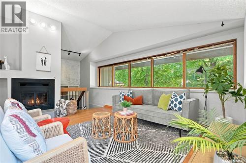 414 Christopher Road, Saskatoon, SK - Indoor Photo Showing Living Room With Fireplace