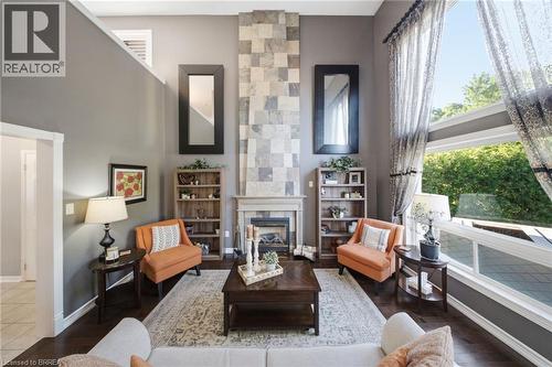 75 Hunter Way, Brantford, ON - Indoor Photo Showing Living Room With Fireplace