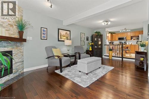 40 Bridgette Drive, Hamilton, ON - Indoor Photo Showing Living Room With Fireplace