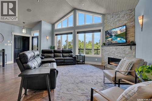 507 Tatanka Drive, Buffalo Pound Lake, SK - Indoor Photo Showing Living Room With Fireplace