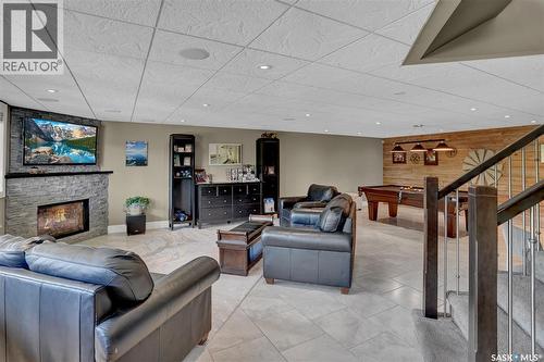 507 Tatanka Drive, Buffalo Pound Lake, SK - Indoor With Fireplace