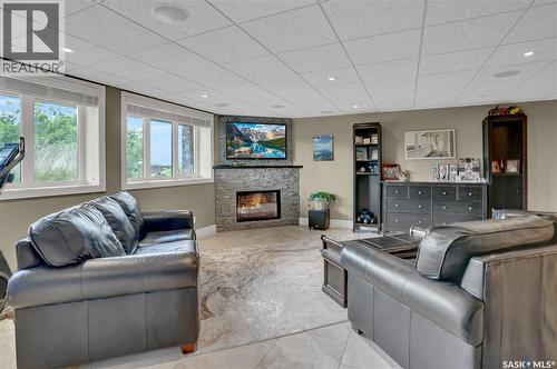 507 Tatanka Drive, Buffalo Pound Lake, SK - Indoor With Fireplace