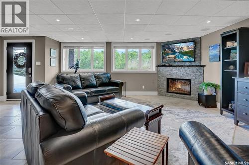 507 Tatanka Drive, Buffalo Pound Lake, SK - Indoor Photo Showing Living Room With Fireplace