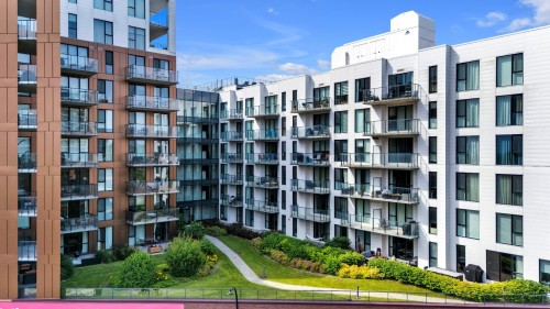 Aerial View - 307-4599 Av. Clanranald, Montréal (Côte-Des-Neiges/Notre-Dame-De-Grâce), QC - Outdoor With Balcony With Facade