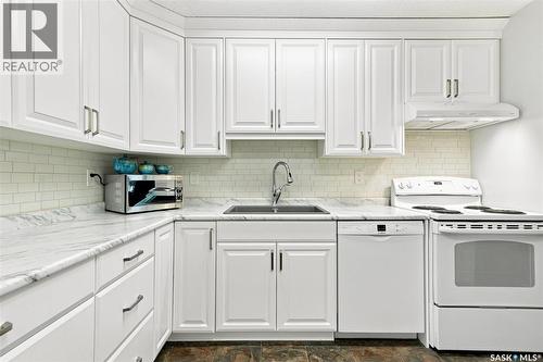 203 525 5Th Avenue N, Saskatoon, SK - Indoor Photo Showing Kitchen With Double Sink