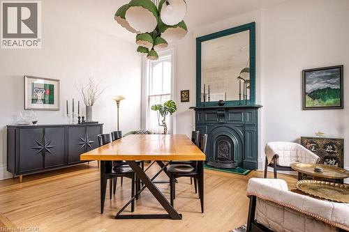 58 Wellington Street S, Hamilton, ON - Indoor Photo Showing Dining Room With Fireplace