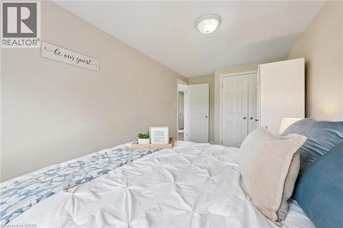 Warm neutral wall color - 308 Parkvale Drive, Kitchener, ON - Indoor Photo Showing Bedroom