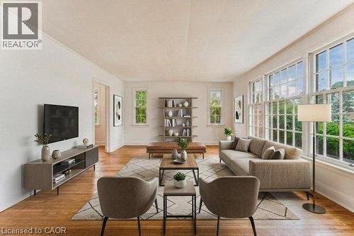 Living Room Virtually Staged - 321 Highland Park, Cambridge, ON 