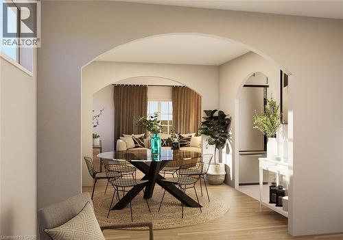 Designer rendering of dining room - 321 Highland Park, Cambridge, ON 