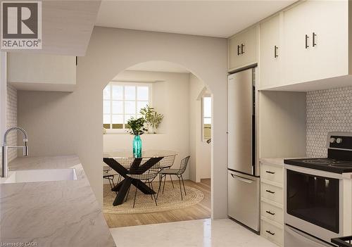 Designer rendering of kitchen/dining area - 321 Highland Park, Cambridge, ON 