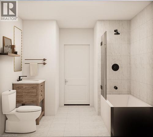 Designer rendering for mainfloor bathroom - 321 Highland Park, Cambridge, ON 
