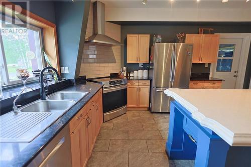 42 Elk'S Club Road, Onaping, ON - Indoor Photo Showing Kitchen With Stainless Steel Kitchen With Double Sink