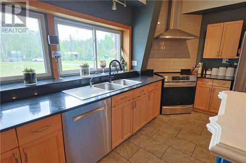 42 Elk'S Club Road, Onaping, ON - Indoor Photo Showing Kitchen With Double Sink