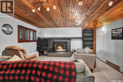 3010 5Th Street, Rosthern, SK - Indoor With Fireplace