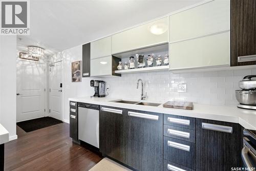 205 1610 Dakota Drive, Regina, SK - Indoor Photo Showing Kitchen With Double Sink With Upgraded Kitchen