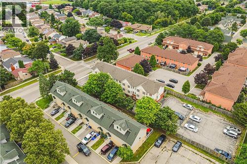 Aerial perspective showcasing a residential area with varied housing styles - 266 Limeridge Road E Unit# 3, Hamilton, ON 