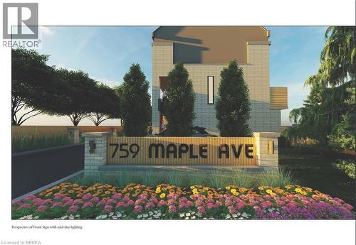 The property features a modern exterior with a stone facade - 759 Maple Avenue, Burlington, ON 