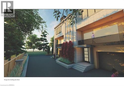 The property features a multi-level facade with brick and vertical wood paneling, a large driveway, and a fenced yard with mature trees - 759 Maple Avenue, Burlington, ON 