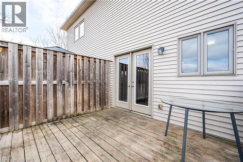 Expansive wood deck with a privacy fence - 224 Jessica Crescent Unit# B, Kitchener, ON 