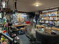 Work space in garage. - 