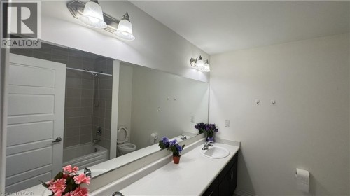 Full-width vanity mirror and countertop - 67 Pointer Street, Cambridge, ON 