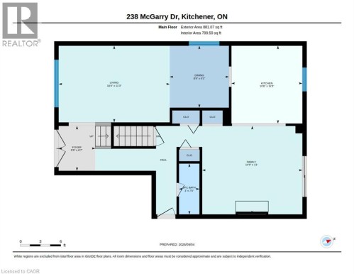 Floor plan - 238 Mcgarry Drive, Kitchener, ON 