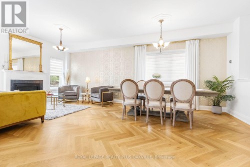 Dining Area with Herringbone Hardwood - 3119 Hedges Drive, Burlington, ON 