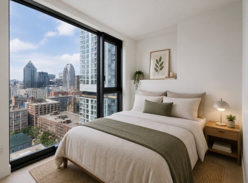 Chambre à coucher - 2807-1210 Rue Jeanne-Mance, Montréal (Ville-Marie), QC 