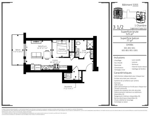 Floor Plan - 301-5355 Boul. Guillaume-Couture, Lévis (Desjardins), QC 