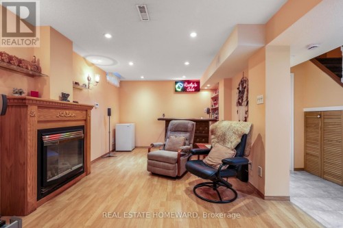 Recreation room with gas fireplace - 6399 Colebrook Crescent, Mississauga, ON 