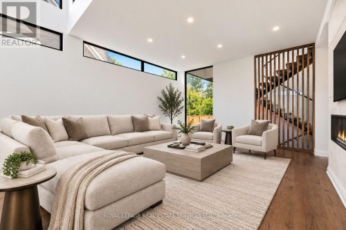Virtually Staged -Living Room Flows to the Kitchen - 36 Windemere Road, Hamilton, ON 