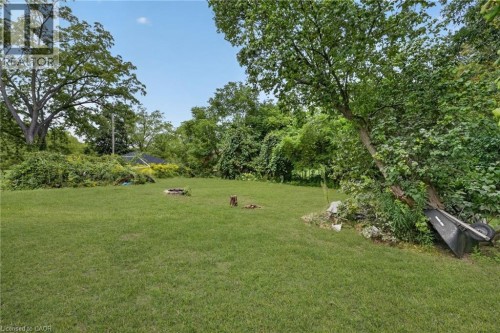 Expansive green space featuring a level lawn and mature perimeter trees - 121 Panin Road, Burlington, ON 
