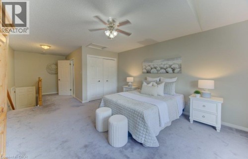 Primary bedroom - up ½ flight of stairs from main level. Vaulted ceiling - 26 Stanmore Avenue, Kitchener, ON 
