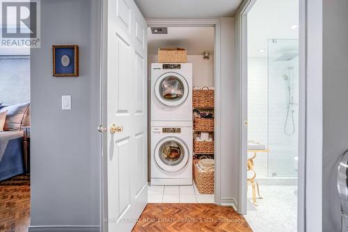 Convenient laundry with space for storage - 509 - 17 Michael Power Place, Toronto, ON 