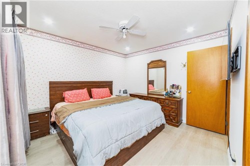 Recessed lighting, ceiling fan, wood-finish flooring, and white walls - 41 Tuerr Drive, Kitchener, ON 