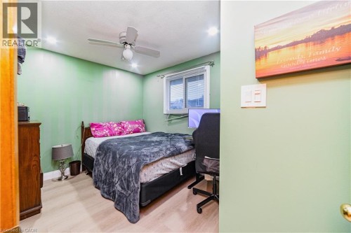Recessed lighting, wood-finish flooring, ceiling fan, and a window for natural light - 41 Tuerr Drive, Kitchener, ON 