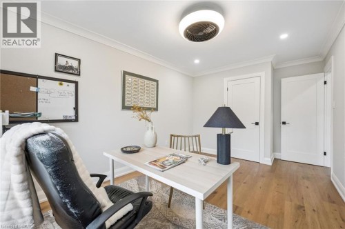 Hardwood flooring, recessed lighting, and crown molding - 1261 Stephenson Drive, Burlington, ON 