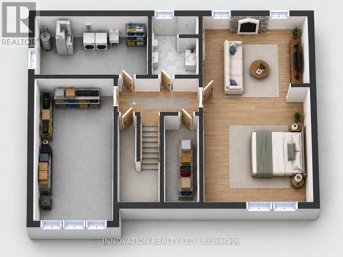 Lower Level 3D Plan - Virtually Staged - 2364 Jefferson Street, Ottawa, ON 