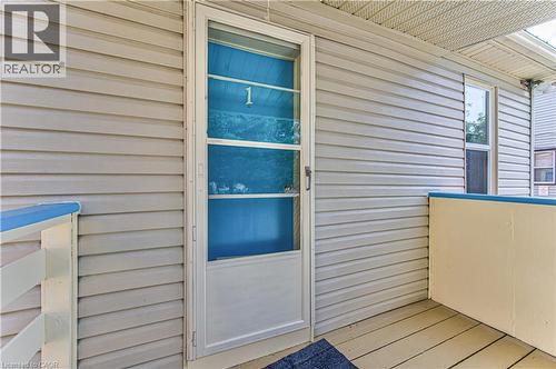 Unit 1 Entrance with covered porch - 217 Lancaster Street E, Kitchener, ON 
