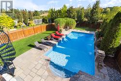 Stunning backyard with circular staircase from dec - 