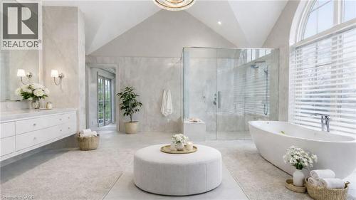 Virtually Staged, Primary Ensuite Bathroom - 3320 Guelph Line, Burlington, ON 