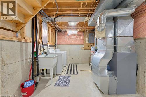Unfinished Basement the houses the homes mechanics and laundry - 42 Buchanan Crescent, Brantford, ON 