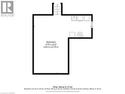 Floor plan of the basement showing the laundry and mechanics - 