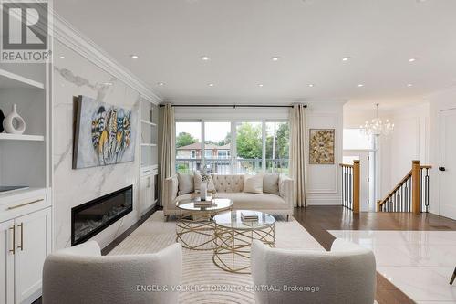 769 Annamore Road, Mississauga, ON - Indoor Photo Showing Living Room With Fireplace