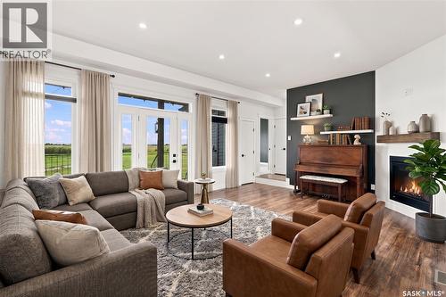 Wiwchar Acreage, Vanscoy Rm No. 345, SK - Indoor Photo Showing Living Room With Fireplace
