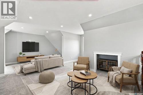 Wiwchar Acreage, Vanscoy Rm No. 345, SK - Indoor Photo Showing Living Room With Fireplace