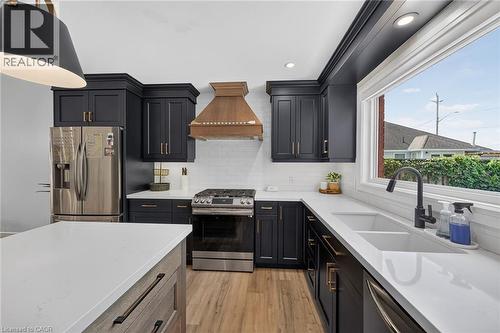 3 Kintyre Court, Caledonia, ON - Indoor Photo Showing Kitchen With Stainless Steel Kitchen With Double Sink With Upgraded Kitchen