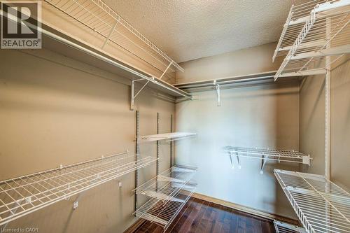 Closet with extensive wire shelving, multiple hanging rods, and wood-finish flooring - 3 Cora Drive, Kitchener, ON - Indoor With Storage