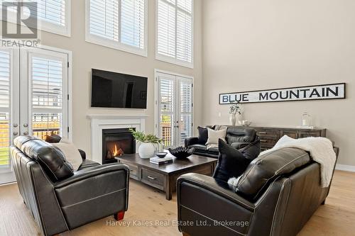 Spacious Living Room with high ceilings - 163 Springside Crescent, Blue Mountains, ON - Indoor Photo Showing Living Room With Fireplace